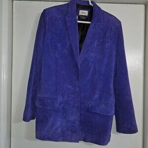 Neiman Marcus Exclusive Genuine Suede Leather Blazer – Blue  Size L
